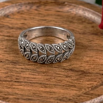 Marcasite Open Work Silver Band